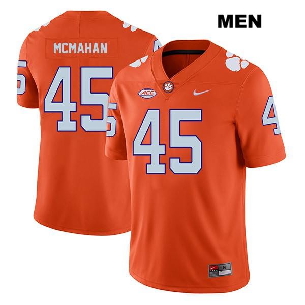 Men's Clemson Tigers #45 Matt McMahan Stitched Orange Legend Authentic Nike NCAA College Football Jersey DGT4846DH